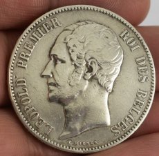 leopold1-1853 5 frank zilver munt Leopold 1-1853 FR