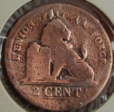 2 Centiem Munt Leopold 1-1834